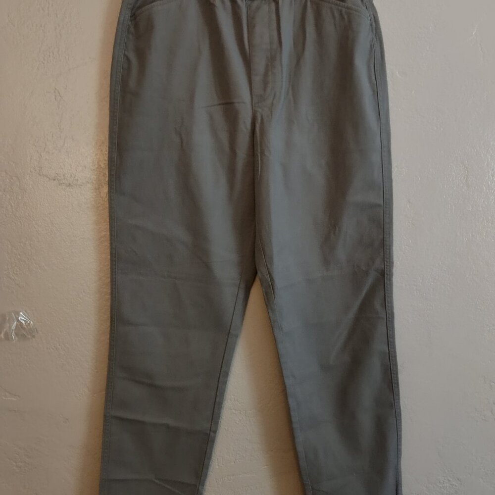 Lands' End elastic waist pants, olive green, women's size 10T